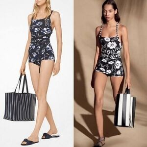 New Michael Kors Collection Runway Resort 2018 Wrap Belted Swimsuit/Swimdress